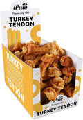 iPaw Turkey Tendons for Dogs 20 Pcs Bulk Pack, 100% Turkey and US Sourced Raw Material, Hypoallergenic, All Natural Human Grade Puppy Chew, Rawhide Alternative Dog Treats, Bone (Medium)
