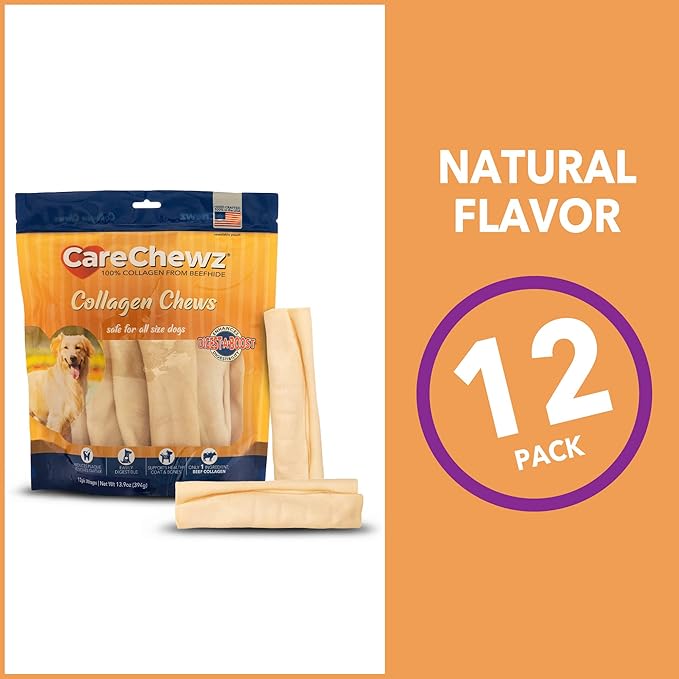 Pet Factory CareChewz Collagen 6-7" Small Wraps Dog Chew Treats - Natural Flavor, 12 Count/1 Pack