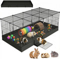 20 Planes Guinea Pig Cages Enclosed Hamster Cage with Door & Waterproof Liner, Expandable Cage for Guinea Pigs, Metal Wire Yard Fence Rabbit Cage