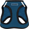 Best Pet Supplies - All Weather Mesh / Plush, Reflective, No Pull Harness for Small, Medium Dogs, Cats - Secure with Hook & Loop Fastener, Buckle, Double D-Rings - Blue/Black Trim, S