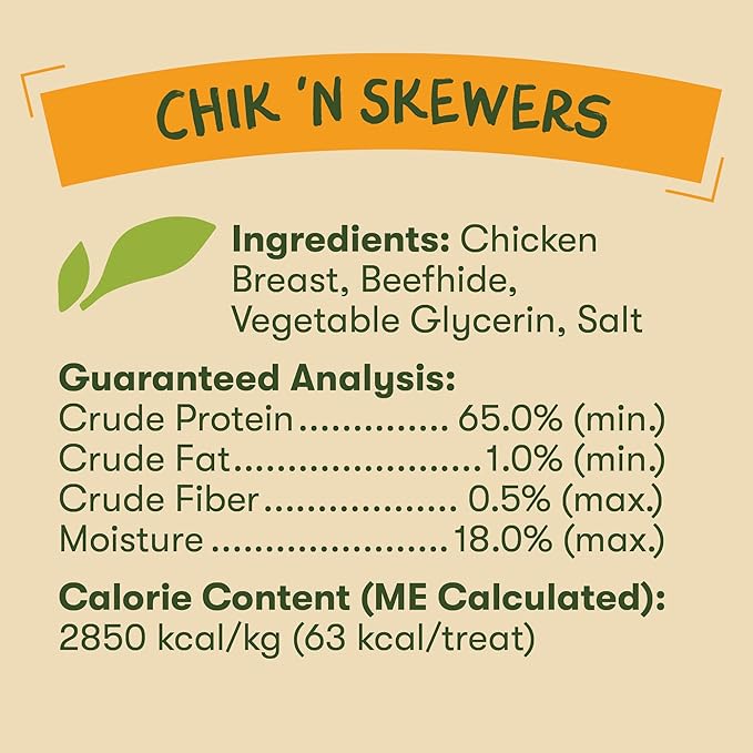 Pet 'n Shape Chik 'n Skewers – Chicken Wrapped Rawhide Dog Chew