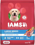 IAMS Proactive Health Large Breed Dry Dog Food, Adult Dry Dog Food for Large Breeds, Lamb & Rice Recipe, 40 lb. Bag