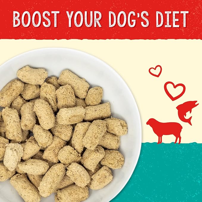 Stella & Chewy's Freeze-Dried Raw Dog Food for Skin & Coat - Grass-Fed Lamb & Wild-Caught Salmon - Natural Solution for Itchy Skin, Dull Coat & Shedding - Premium Raw Nutrition - 13oz