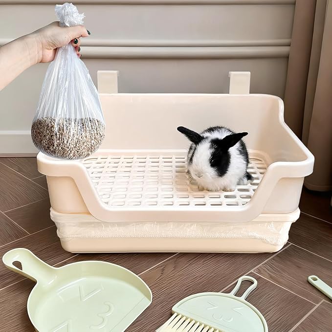 upcessory Disposable 50 pcs Small Animal Cage Liners, Rabbit Tray Film Liner Bunny Litter Pan Bags Guinea Pig Cage Toilet Plastic Film for Bird Hamster Chinchilla Hedgehog