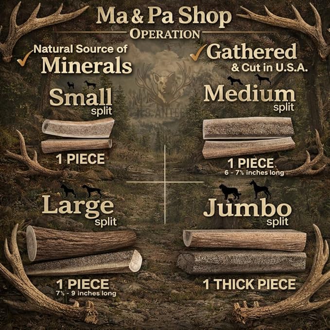 Elk Antlers for Dogs – Medium Split (6-7.5 Inch), Irresistible Chew, USA Sourced, Naturally Shed & Ethically Harvested