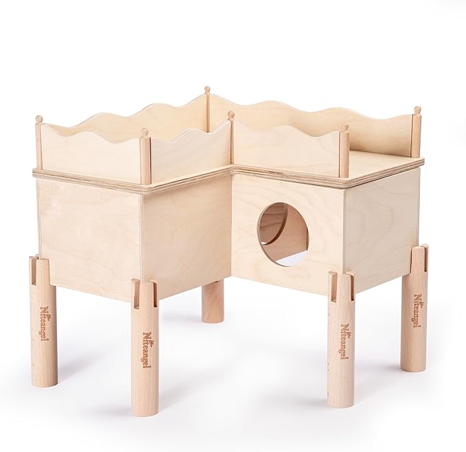 Niteangel Set of Beech Stilts for Elevating & Safely Setting Niteangel Multi-Chamber Series Maze House (Set of 5 Stilts (4.33'' H))