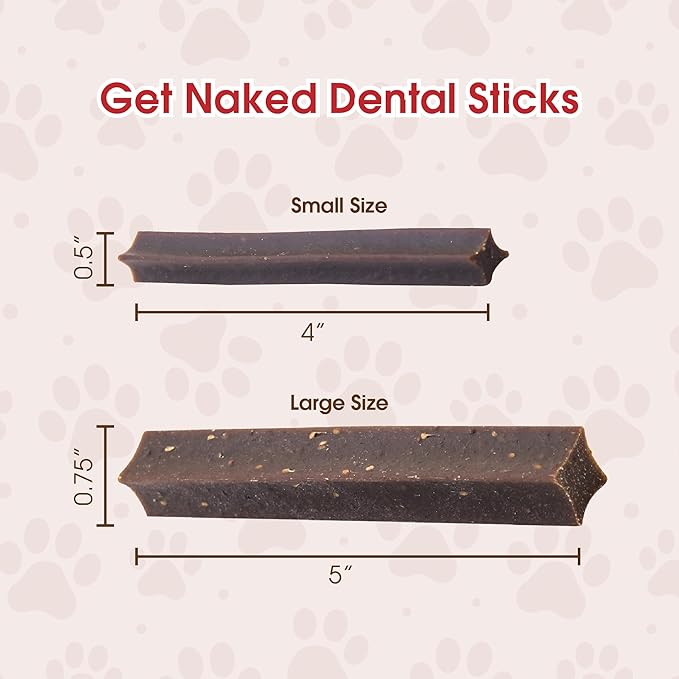 Get Naked Grain Free 1 Pouch 6.2 Oz Digestive Health Dental Chew Sticks, Small