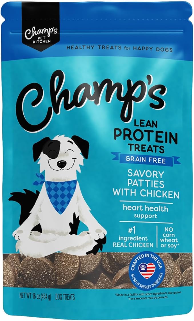 CHAMPS Soft Healthy Dog Treats for Heart Health & Training – Made with Taurine & Omega-3s – Grain Free Chicken – 16 oz