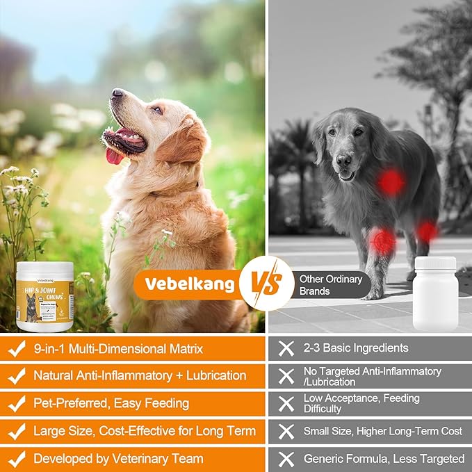 180 Chews Glucosamine Chondroitin Joint Chews for Dogs, Chicken Flavor 13 in 1 with Glucosamine, Chondroitin, MSM, Omega-3 Support Hip & Joint Support - Joint Pain Relief Flavored Fit All Breed