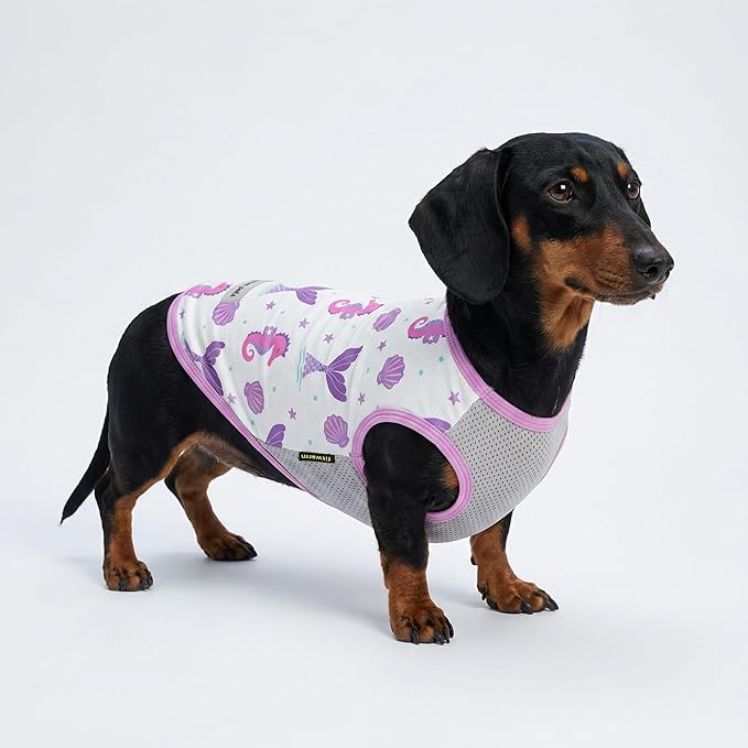 Fitwarm 2 Pack Mermaid & Scale UPF 50+ UV Sun Protection Dog Shirt, Lightweight Cooling Vest, Quick Dry Summer Clothes for Small Dogs Girl, Pet Outfit, Purple, Pink, White, XL