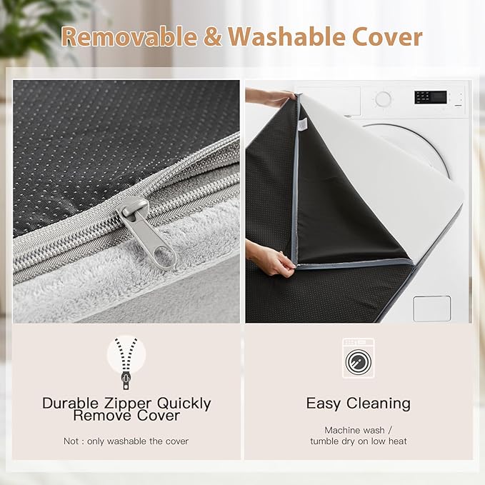 WNPETHOME Orthopedic Dog Bed Medium Size Dog, Waterproof Medium Dogs Bed with Removable Washable Cover, Multi-Needle Quilting Dogs Crate Bed