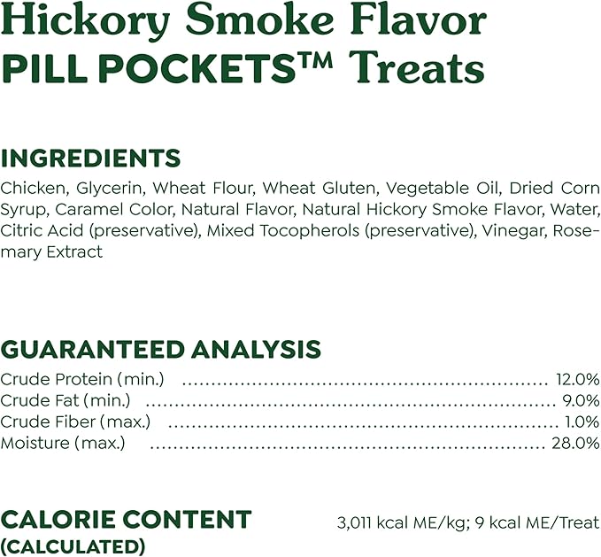 Greenies Pill Pockets for Dogs Small Size, Tablet Pill Treats for Dogs, Hickory Smoke Flavor, 3.2 oz. Pouch
