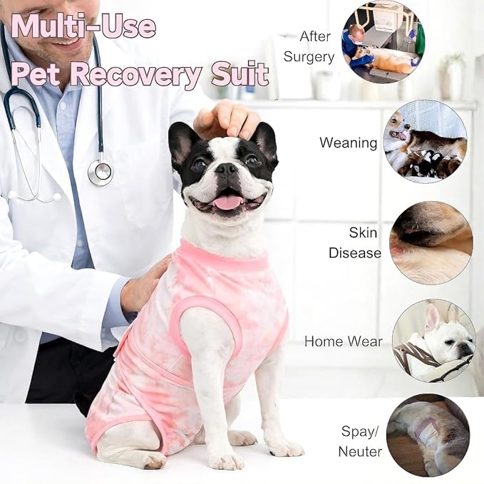 Dog Surgery Recovery Suit, E-Collar & Cone Alternative, Surgical Onesie for Dogs Female Male After Spayed Neutered, Soft Body Suits Post Spay Neuter, Large Pet Anti Licking Abdominal Wounds Onesies, L