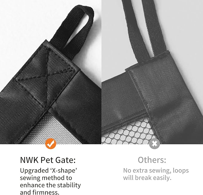 NWK Pack of 2 Magic Dog Gate for Stairs Pet Gate for The House Providing a Safe Enclosure for Pets to Play and Rest, 6 Hooks Design (2, 43'' X 30'')