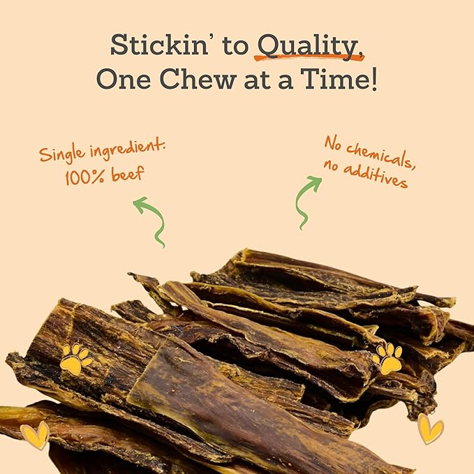 Advance Pet Products Premium Buffalo Gullet Flat Jerky Dog Treats (12" Long, 15 Count/Pack) - Natural Chews for Large, Medium & Small Breed Dogs, Healthy Treats, Odor-Free, Easily Digestible - 1lb
