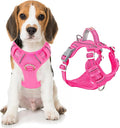 BARKBAY Dog Harness No Pull with ID Tag Pocket - Heavy Duty, Reflective, Easy Control for Large Dogs(Pink,M)