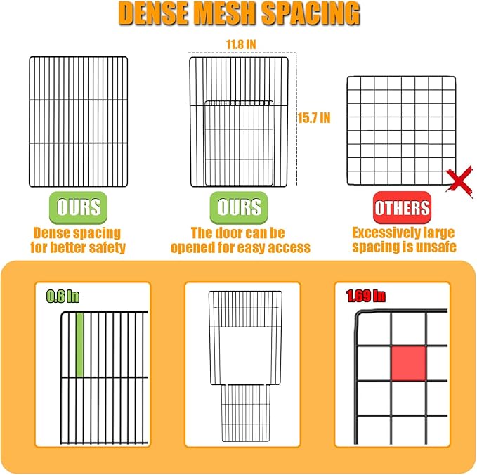Guinea Pig Cages DIY Small Animal Playpen with Waterproof Liner, Expandable Cage for Guinea Pigs, Metal Wire Yard Fence Rabbit Cage