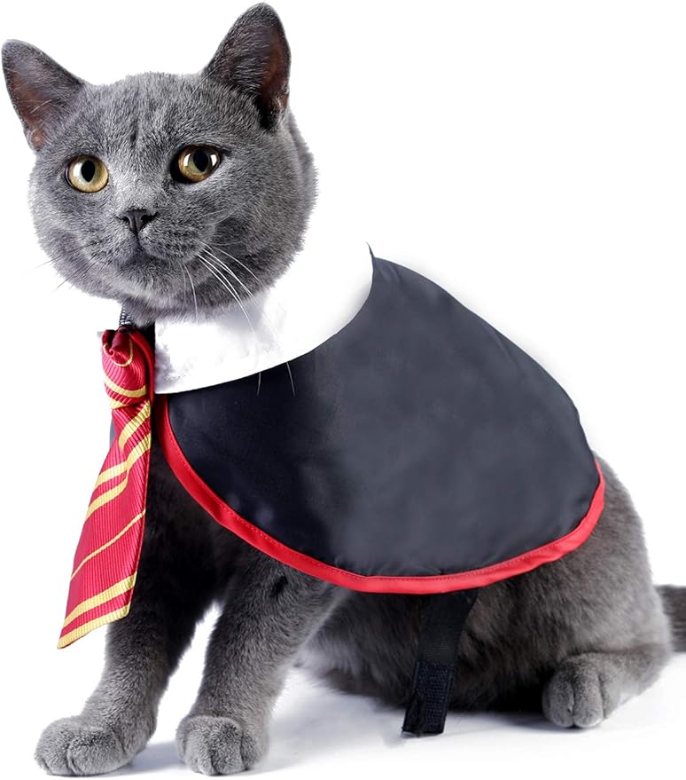 Halloween Cat Costume Small Dog Wizard Pet Clothes Cute Apparel Puppy Shirts with Glasses (Small)