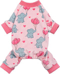 Fitwarm Elephant Fleece Dog Pajamas, Cozy Winter Clothes for Small Dogs Girl, Cute Pet Outfit, Pink, Blue, Medium