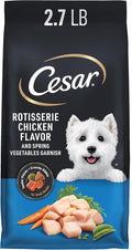 Cesar Small Breed Dry Dog Food for Small Dogs Rotisserie Chicken Flavor and Spring Vegetables Garnish, 2.7 lb Bag