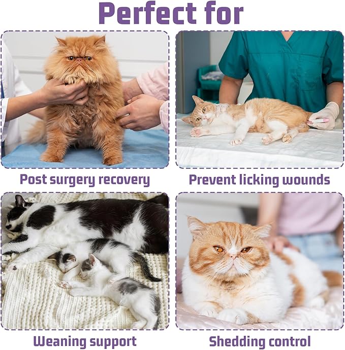 Cat Recovery Suit - Soft and Breathable Cat Onesie for Neuter Surgical, Abdominal Wounds or Skin Diseases, Cats Surgery Suit Cone of Shame Alternative Anti Licking