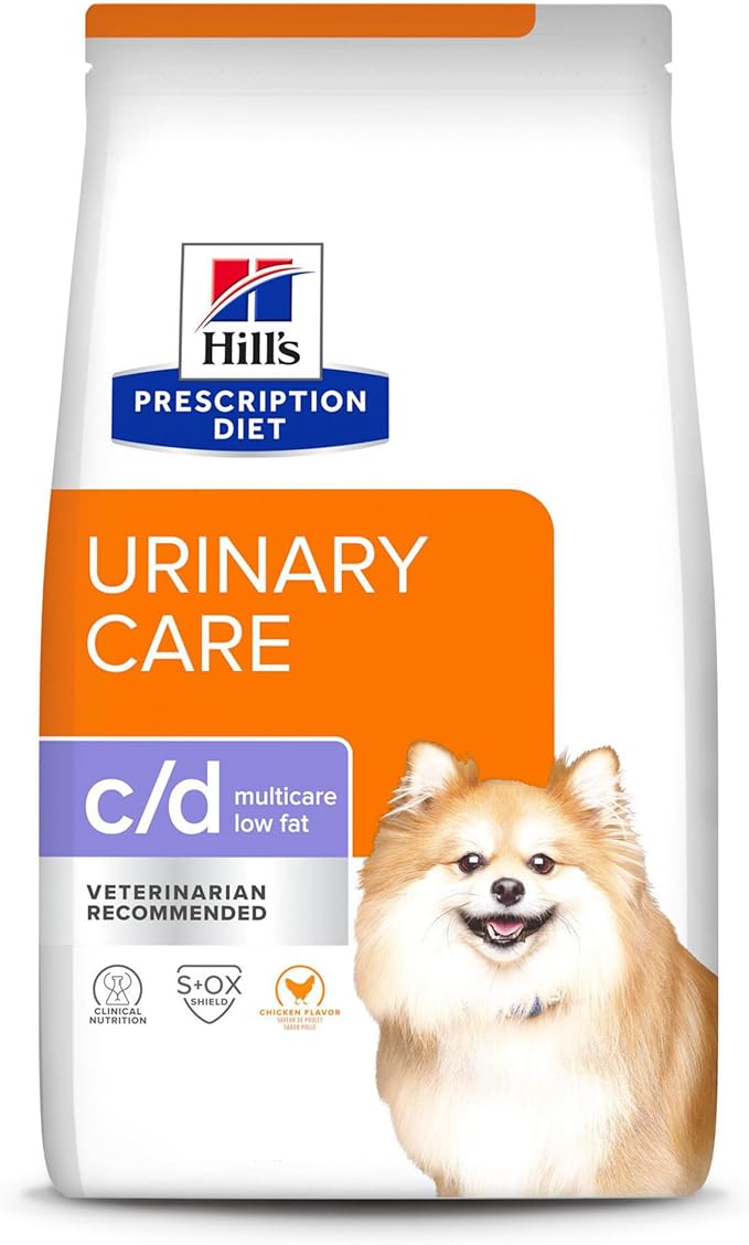 Hill's Prescription Diet c/d Multicare Low Fat Urinary Care Dry Dog Food, Chicken, 17.6 lb. Bag