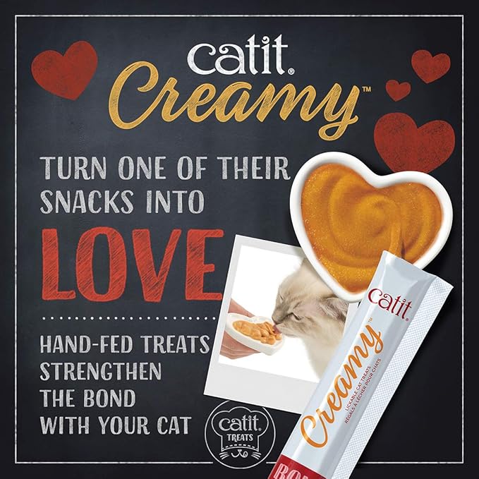 Catit Creamy Lickable Cat Treat, Healthy Cat Treat, Salmon, 24 Pack