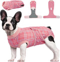 Kuoser Dog Recovery Suit for Female Male Dogs, Post-Surgery Bodysuit for Spay Neuter, Dog Onesie After Surgery, Anti-Licking Pet Surgical Recovery Suit, Pink XS