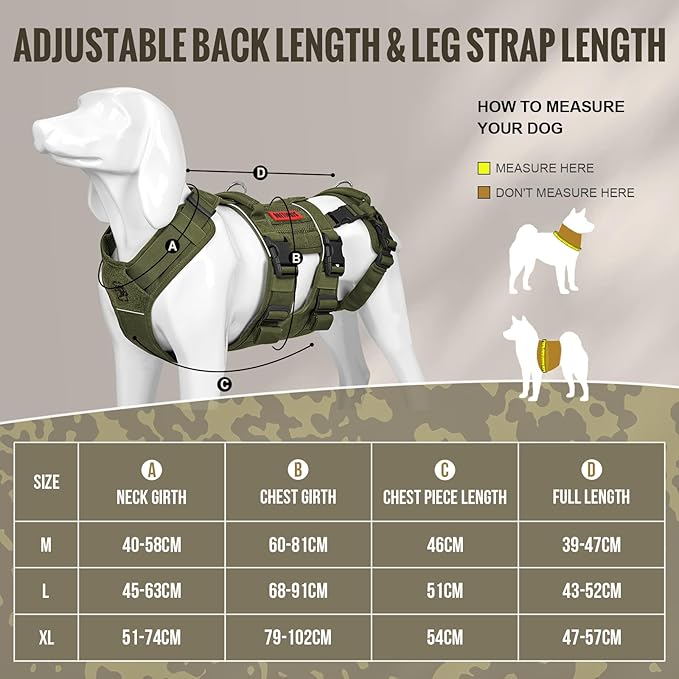 OneTigris Breathable Dog Lift Harness for Medium Sized Dogs, Dog Sing for Large Dogs Hind Leg Support, Hip Support Brace Front Leg Vrace (Green, X-Large)