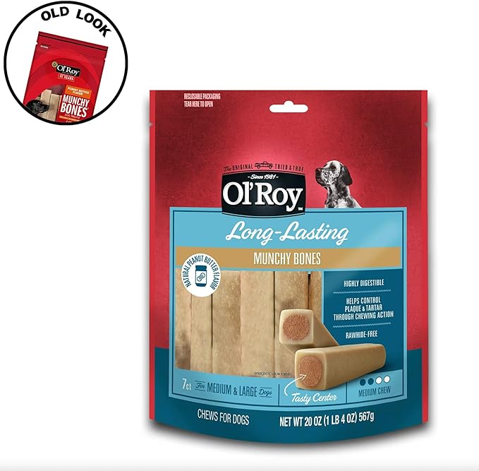 Ol' Roy Munchy Bone Peanut Butter flavor 20 oz 2 pack