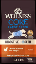 Wellness CORE Digestive Health Dry Dog Food, Large Breed, Wholesome Grains, Natural, Recipe for Dogs with Sensitive Stomachs, Chicken, (24-Pound Bag)