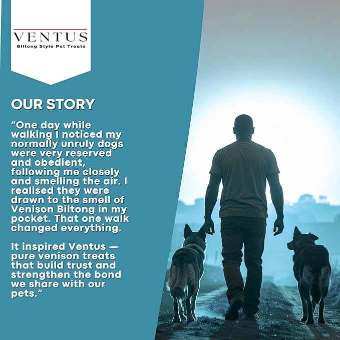VENTUS Jerky Crunch Stix - Single Ingredient High Protein Dog Training Treats, Wild Venison, Air-Dried, Grain Free Training Treats for Dogs, 8 oz