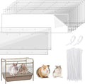 UNIFAMILY 10 Pcs Pet Cage Edge Liner Clear Urine Guard Side Lining, 14" x 4.5" Anti-Urine Splash Sheet for Ferret Rabbits Urine Guard Sheet Rat Critter Nation Cage Liner, Guinea Pig Cage Liners