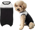 Kukaster Pet Dog Surgical Suit - Recovery Onesie for Dogs After Surgery, Spayed Female/Male Puppy, Breathable Anti-Lick Clothes, Alternative to Cone(Black and White-xs)