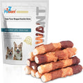 Triple-Flavor Rawhide Chews for Medium & Large Dogs - 5 Inch Chicken, Beef & Chicken Liver Dental Treats - Long Lasting Chew Sticks 227g/0.5lb