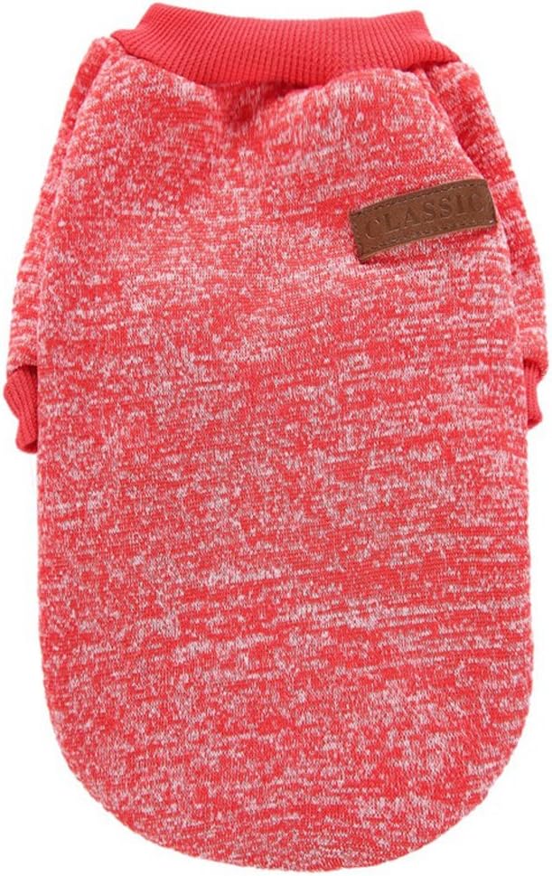 Jecikelon Dog Clothes Dogs Sweater Soft Puppies Clothing Winter Puppy Sweaters Warm Outfit for Dogs Small XXS XS Cat Apparel (Red, XXS)