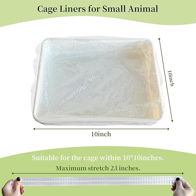 Disposable 50 pcs Small Animal Cage Liners, Rabbit Tray Film Liner Bunny Litter Pan Bags Guinea Pig Cage Toilet Plastic Film for Bird Hamster Chinchilla Hedgehog