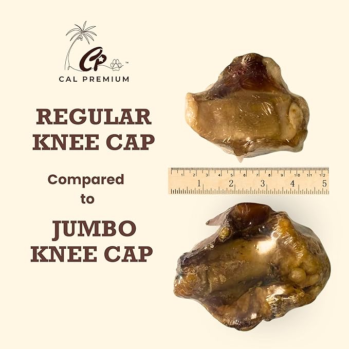 Jumbo Kneecap 2 Pack – Natural Single Ingredient Dog Chews – 4.5 Inch Long Lasting Treat – Slow Roasted for Flavor – Sourced & Made in USA – for Moderate to Aggressive Chewers