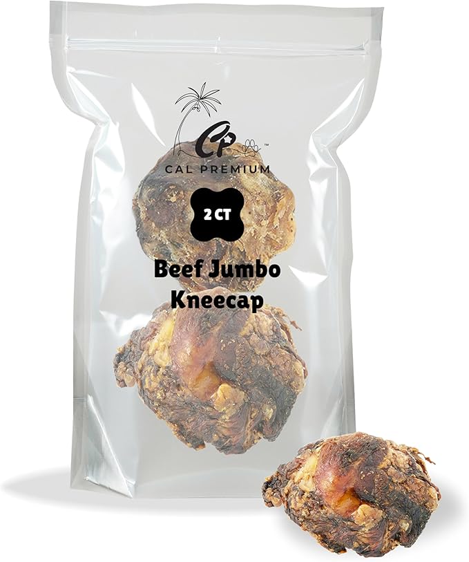 Jumbo Kneecap 2 Pack – Natural Single Ingredient Dog Chews – 4.5 Inch Long Lasting Treat – Slow Roasted for Flavor – Sourced & Made in USA – for Moderate to Aggressive Chewers