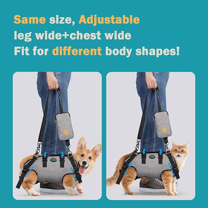 Ownpets Dog Sling Harness, Outdoor Sling Bag for Spine Protection, Whole Body Support, Support Vest to Assist Aged Dogs, Outdoor, XXL