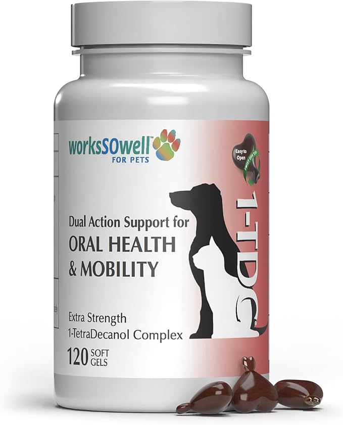 1TDC WorksSoWell Dual Action Hip and Joint Supplement for Dogs & Cats - for Large & Small Breed - Great for Oral Health, Stamina Recovery & Arthritis Pain Relief -120 ct