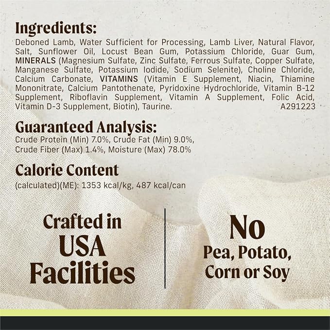 Merrick Limited Ingredient Diet Premium Grain Free Wet Dog Food, Healthy And Natural Poultry Free Canned Dog Food With Lamb - (Pack of 12) 12.7 oz. Cans