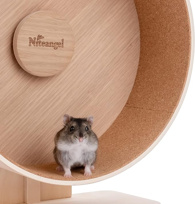 Niteangel Replacement Cork Running Track - Fits for Wooden Hamster Wheel Series | Acrylic Hamster Exercise Wheel w/Cork Track | Dark Cloud Hamster Wheel Series (Wooden Series, Medium)