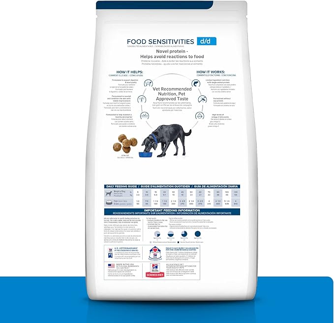 Hill's Prescription Diet d/d Food Sensitivities Dry Dog Food, Potato & Salmon, 8 lb. Bag