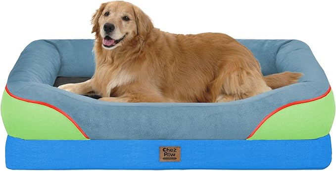 Chez Paw Extra Large Dog Bed Orthopedic - XL Orthopedic Dog Beds Waterproof Pet Couch Memory Foam Sofa Bolster with Removable Cover - 42 x 30