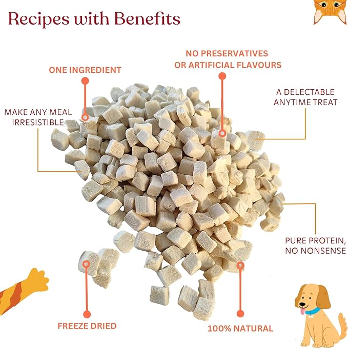 Freeze Dried Super Booster Chicken Bites for Dogs and Cats | Grain-Free, Protein-Packed Training Treats, Great Food Topper, Irresistible for Picky Eaters (5.1 oz (~145g), Just Chicken (Large Pack))