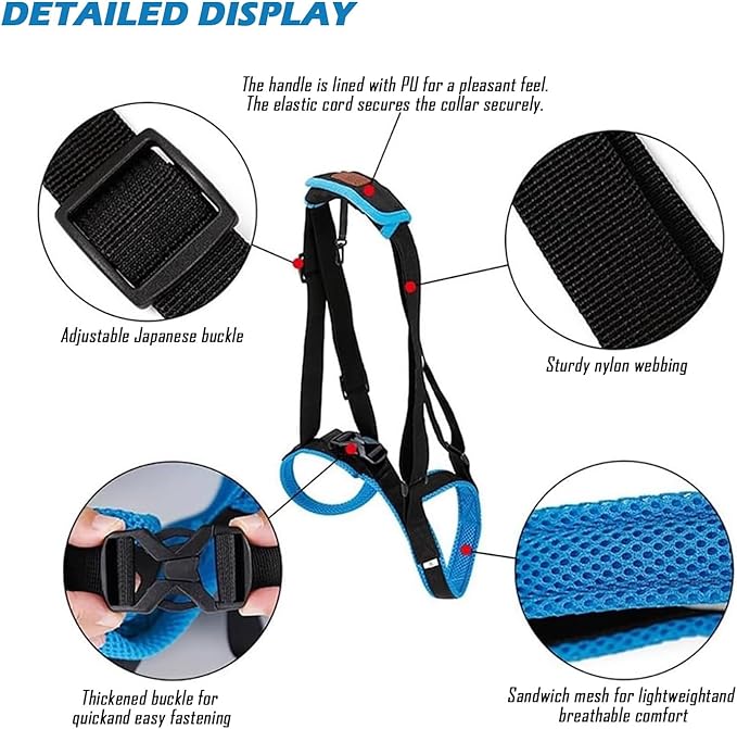 Dog Lift Harness for Back Legs, Pet Support Sling for Senior Dogs with Weak Hind Legs, Adjustable Mobility Aid Harness for Disabled, Injured, Elderly Dogs(S)