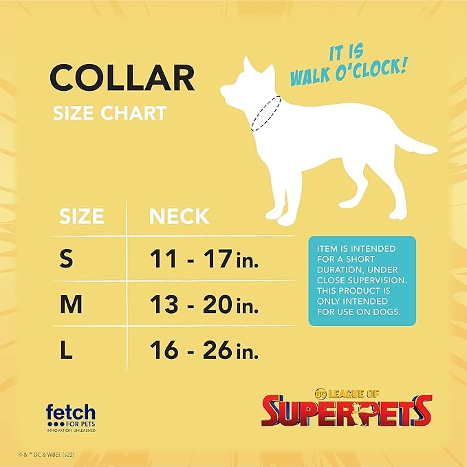 DC Comics League of Super-Pets PB Wonder Woman Dog Collar, Small | Officially Licensed DC League of Super-Pets PB Dog Collar | Small Dog Collar DC Wonder Woman Style with D-Ring for Leash