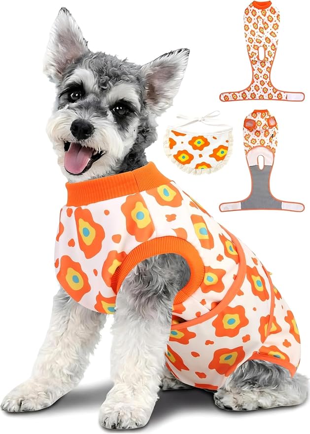 Dog Surgery Recovery Suit, E-Collar & Cone Alternative, Surgical Onesie for Dogs Cat Female Male After Spayed, Soft Body Suits Post Spay Neuter, Pet Anti Licking Abdominal Wounds Neutered Onesies, Xs