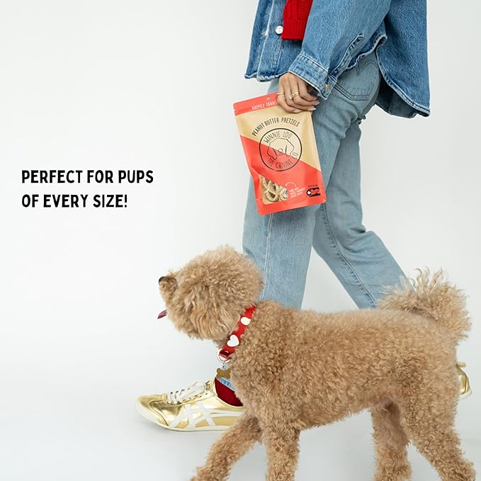 Winnie Lou Organic Dog Treats – Natural Dog Biscuits, USA Made, Organic Ingredients, Clean, Sensative Stomach, All Breed Sizes, High Protein, Hypoallergenic, Peanut Butter Pretzels (Pack of 2)